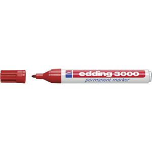 Edding Permanentmarker 4-3000-1-1002 Permanent marker Rood Watervast: Ja