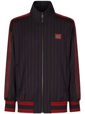 Dolce & Gabbana veste zippée à fines rayures - Noir
