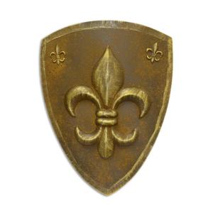 IJZEREN MUURBEVESTIGING SCHILD MET FLEUR DE LIS - ZILVER (RX-367)