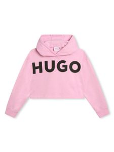 HUGO KIDS hoodie en coton à logo imprimé - Rose