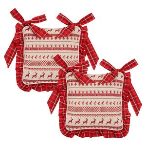 HAES DECO - Set van 2 Sierkussenhoezen - 40x40 cm - 100% Katoen - Nordic Christmas