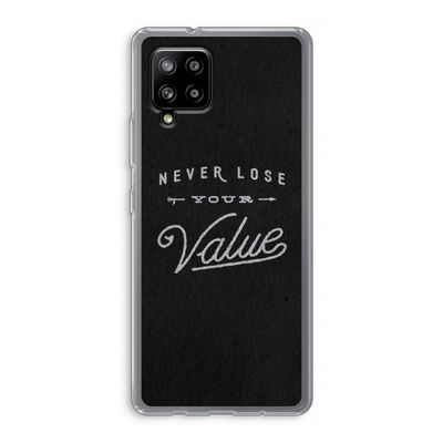 Never lose your value: Samsung Galaxy A42 5G Transparant Hoesje