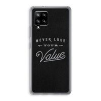 Never lose your value: Samsung Galaxy A42 5G Transparant Hoesje