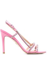 Stuart Weitzman sandales Mondrian Glam 100 mm à ornements en cristal - Rose