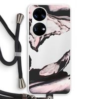 Roze stroom: Huawei P50 Transparant Hoesje met koord