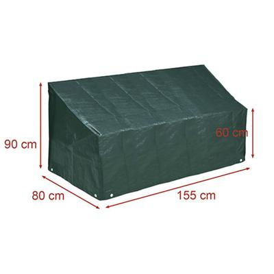 Buitenbank/tuinmeubel?beschermhoes - groen - polyester - waterafstotend - 159 x 76 x 89 cm