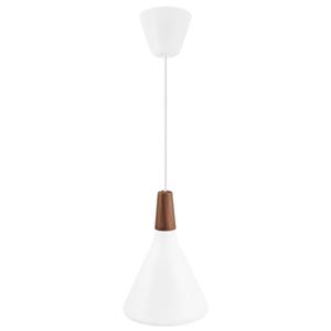 Hanglamp wit en hout met E27 fitting 'Nori 18' DFTP