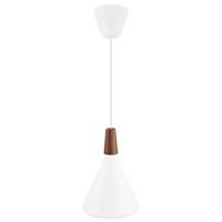 Hanglamp wit en hout met E27 fitting 'Nori 18' DFTP - thumbnail