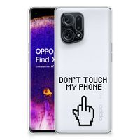 OPPO Find X5 Silicone-hoesje Finger Don't Touch My Phone