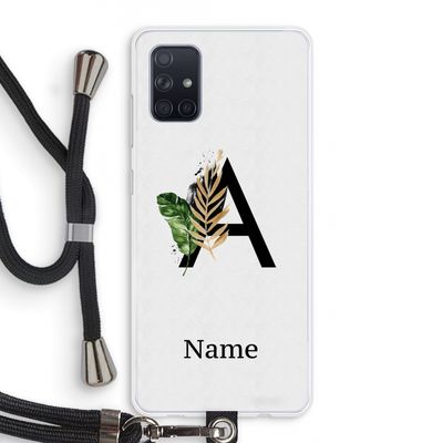 Charcoal Flora: Samsung Galaxy A71 Transparant Hoesje met koord