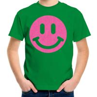 Verkleed T-shirt voor jongens - Smile Emoticon - groen - carnaval - feestkleding voor kinderen