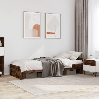 Bedframe zonder matras hout gerookt eikenkleurig 90x200 cm
