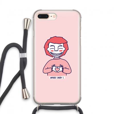 Hartje: iPhone 8 Plus Transparant Hoesje met koord