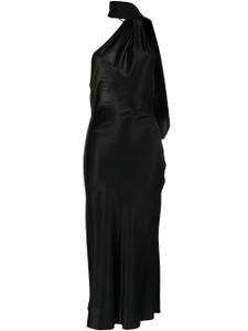 Materiel robe asymétrique à dos-nu - Noir