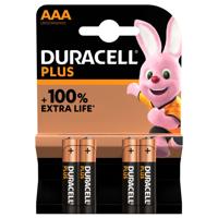 Duracell batterij plus power mini penlite lr03/aaa per 4 op kaart