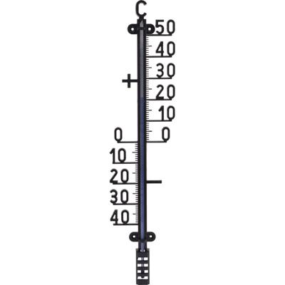 Pro Garden Tuin/buiten thermometer - L40 cm - zwart - polypropyleen