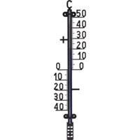 Pro Garden Tuin/buiten thermometer - L40 cm - zwart - polypropyleen