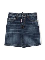 DSQUARED2 KIDS short en jean à effet délavé - Bleu