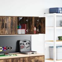 Garagewandkasten 2 st Spaanplaat gerookt eikenhout