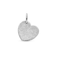 Gerhodineerd 925 Zilveren Hartvormige Graveerhanger - 20mm Hoog | Personaliseerbare Hanger van Hoogwaardige Kwaliteit