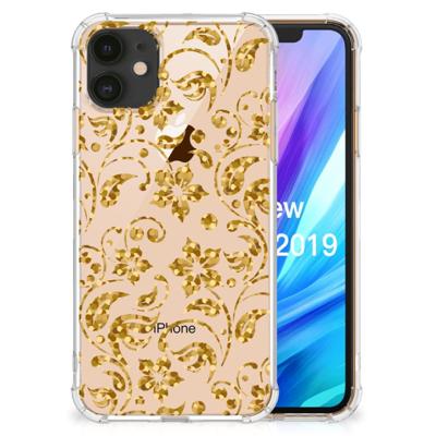 Apple iPhone 11 Case Gouden Bloemen Apple iPhone 11 Case Gouden Bloemen