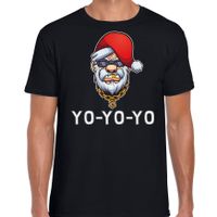 Gangster / rapper Santa fout Kerstshirt / outfit zwart voor heren - thumbnail