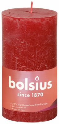Bolsius shine rustiekkaars 130/68 delicate red