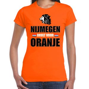 Oranje EK/ WK fan shirt / kleding Nijmegen brult voor oranje voor dames 2XL  -