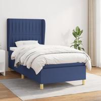 Boxspring met matras stof blauw 100x200 cm