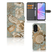 Hoesje voor OPPO A78 5G | A58 5G Vintage Bird Flowers - thumbnail