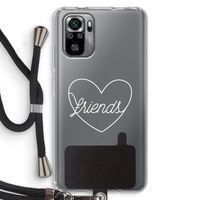 Friends heart pastel: Xiaomi Redmi Note 10S Transparant Hoesje met koord