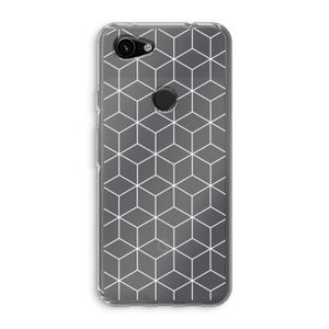 Zwart-witte kubussen: Google Pixel 3a Transparant Hoesje