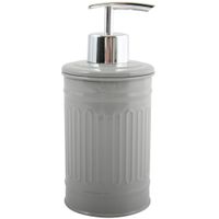 Zeeppompje/zeepdispenser Industrial - metaal - taupe/zilver - 7.5 x 17 cm - 250 ml