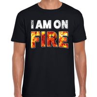 Halloween I am on fire verkleed t-shirt zwart voor heren - thumbnail