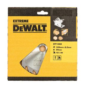 DeWalt Accessoires Cirkelzaagblad (accu/invalzaag), 165x20x18t, wisseltand, kerf 2,0mm, Snel langszagen - DT1089-QZ