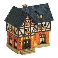 Wurm Lichthaus "Post" van porselein, kleurrijk (B/H/D) 16x17x12cm