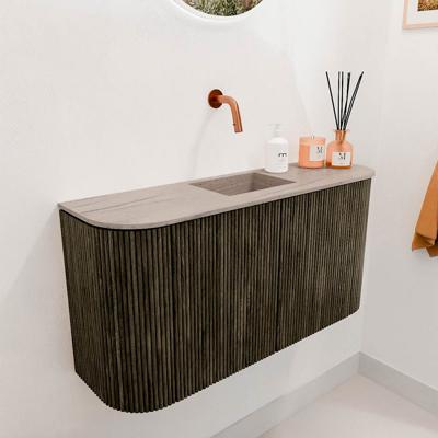 Toiletmeubel Mondiaz Joya Dlux | 83.2 cm | Meubelkleur Shadow | Faye wastafel Saba Wasbak Midden | Zonder kraangat(en)