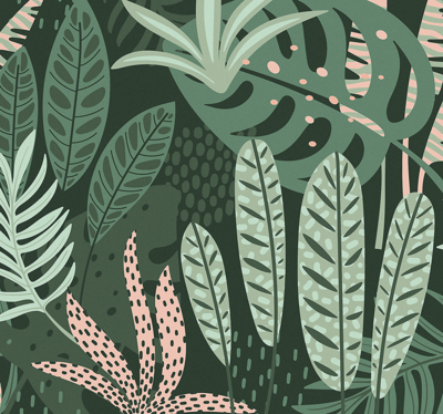 Vintage behang Zomerse palmbomen Vintage behang Zomerse palmbomen