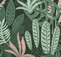 Vintage behang Zomerse palmbomen