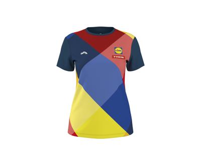 CRIVIT Dames sportshirt Lidl-Trek 2026 (geel/rood/navy, S (36/38))
