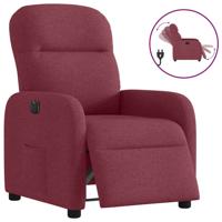 Fauteuil verstelbaar elektrisch stof wijnrood