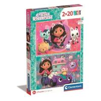 Puzzel - CLEMENTONI - Gabby's Poppenhuis - 2 x 20 stukjes - Voor kinderen vanaf 3 jaar - Cartoonthema