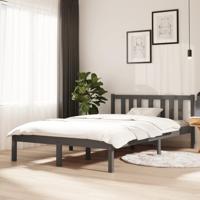 Bedframe massief hout grijs 120x200 cm