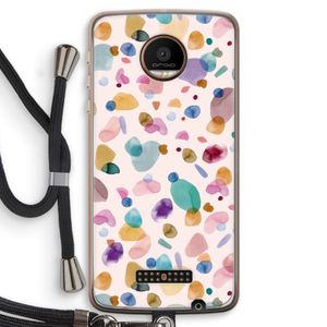 Terrazzo Memphis Pink: Motorola Moto Z Force Transparant Hoesje met koord