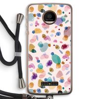 Terrazzo Memphis Pink: Motorola Moto Z Force Transparant Hoesje met koord
