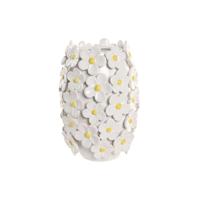 Vaas Home ESPRIT Geel Wit Keramisch Shabby Chic 18 x 18 x 27 cm