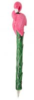 LG Imports balpen flamingo roze/groen 16 cm - thumbnail