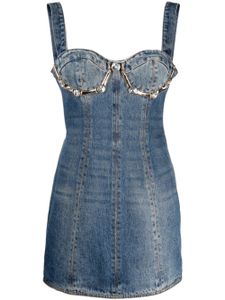 AREA robe courte Claw Cup en jean - Bleu