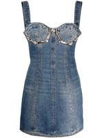 AREA robe courte Claw Cup en jean - Bleu