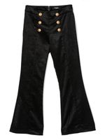 Balmain Kids pantalon évasé à détails de boutons - Noir